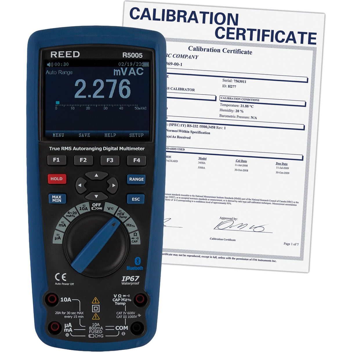 True RMS Industrial Multimeter with ISO Certificate, AC/DC Voltage, AC/DC Current