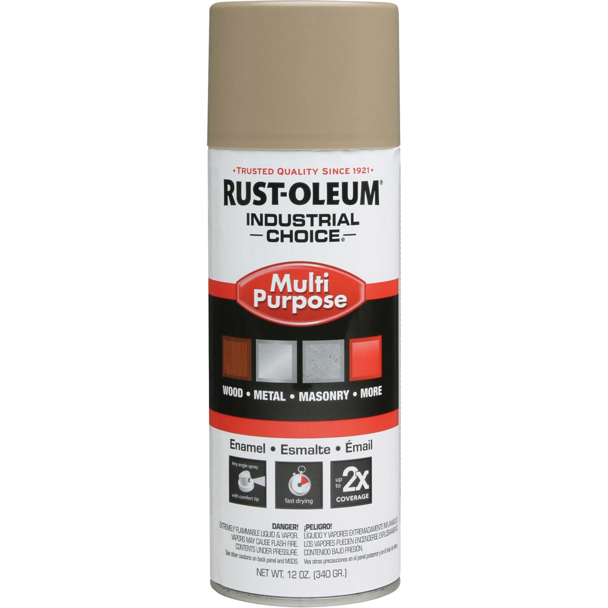 Industrial Choice® 1600 System Multi-Purpose Enamel Spray Paint, Beige, Gloss, 12 oz., Aerosol Can