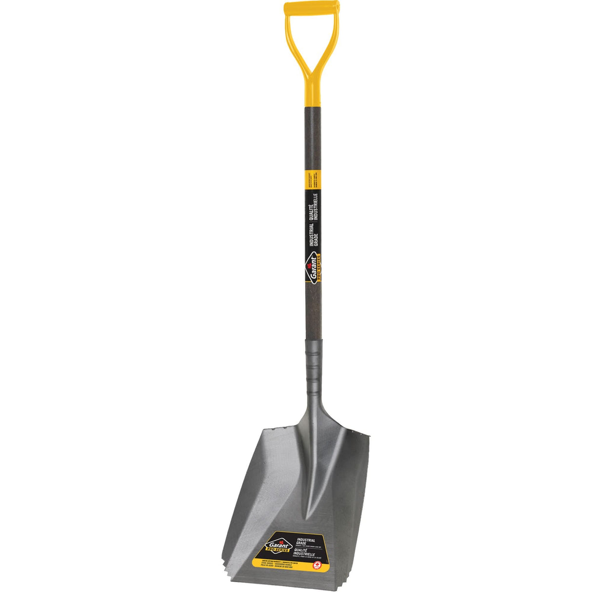 Serrated Snow Shovel, Tempered Steel Blade, 11-7/10" Wide, D-Grip Handle