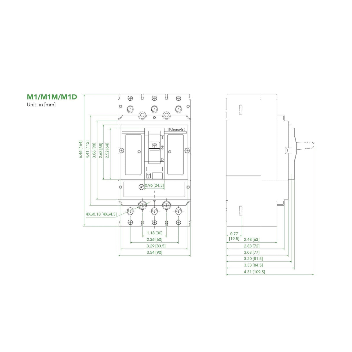 NOARK® Molded Case Circuit Breaker 25A, 3P IC Class N | M1N25T3L