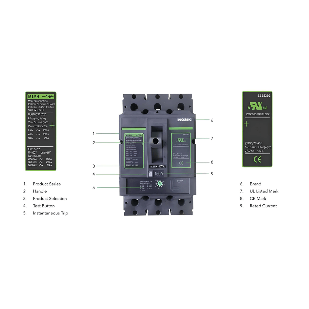 NOARK® Motor-Circuit Protector 30A Frame M1, N IC Class 3P | M1MN30T3L