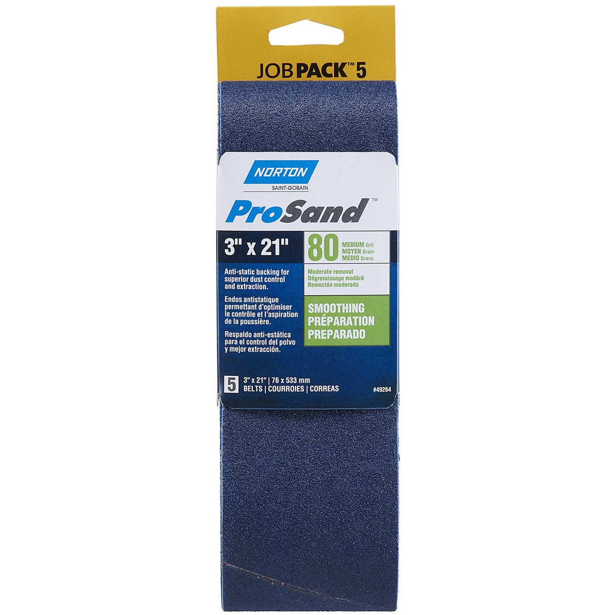 BlueFire® Portable Sanding Belt, 3" W x 21" L, Zirconia Alumina, 80 Grit
