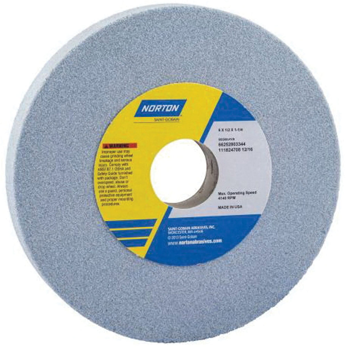 Tool Room Wheel, Type 01, Ceramic Alumina, 8" x 1/2"