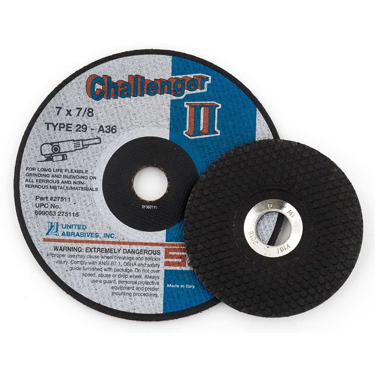 Challenger II™ Grinding Wheel, 4-1/2" x 1/8", 7/8" Arbor, Aluminum Oxide, Type 29