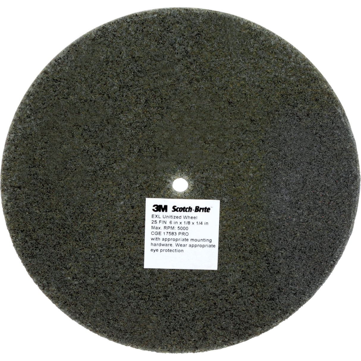 Scotch-Brite™ EXL Unitized Wheel, 6" x 1/8", 1/4" Arbor, Fine Grit, Silicon Carbide