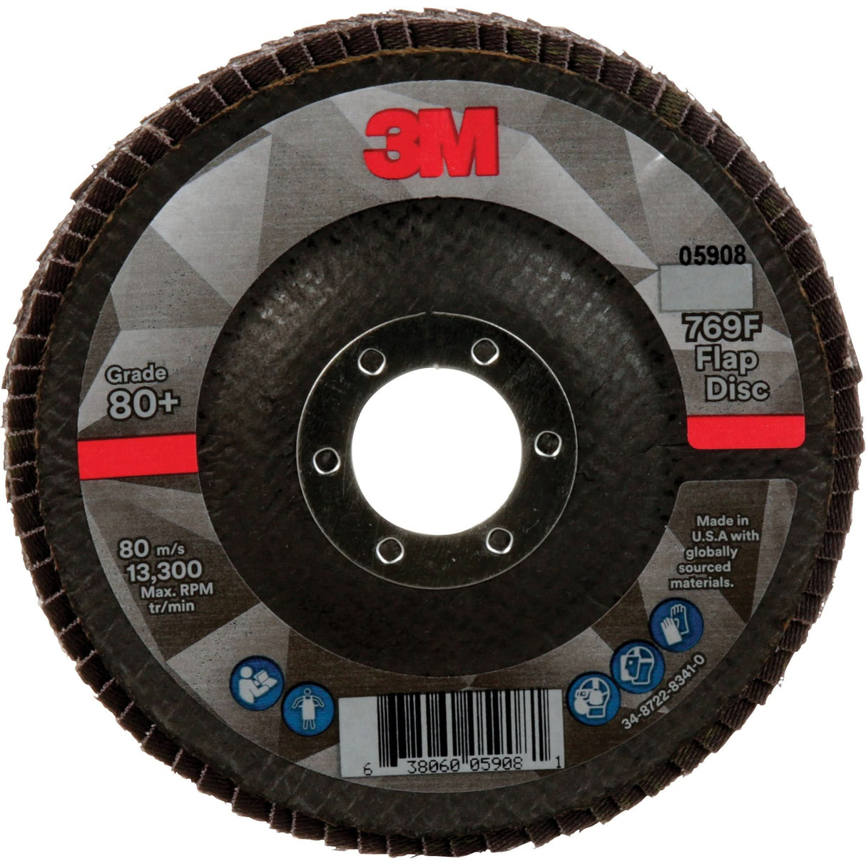 769F Quick Change Flap Disc, 4-1/2" x 7/8", Type 29, 80+ Grit, Ceramic