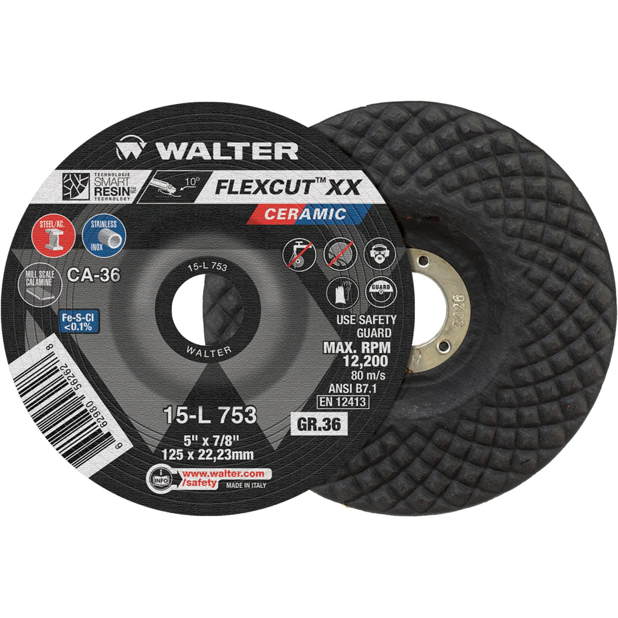 FLEXCUT™ XX Grinding Wheel, 6" x 7/8" Arbor, Ceramic, Type 29