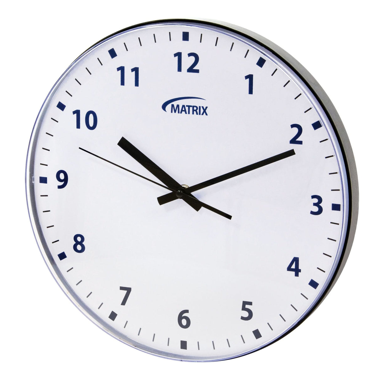 12 H Clock, Analog, Battery Operated, 12-3/4", Black