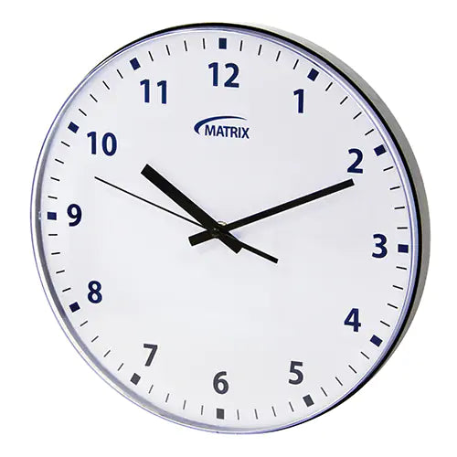 12 H Clock, Analog, Battery Operated, 12-3/4"
