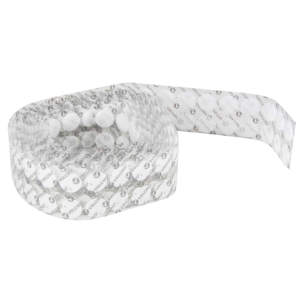 Fastener Coins, Hook & Loop, 3/4" Dia., Adhesive, White