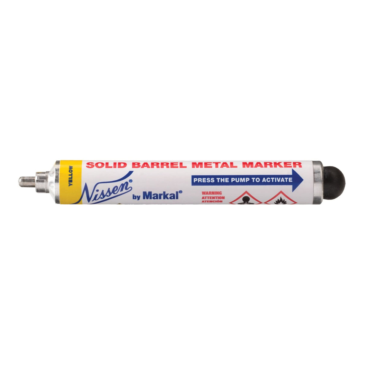 Nissen® Solid Barrel Metal Marker, Liquid, Yellow