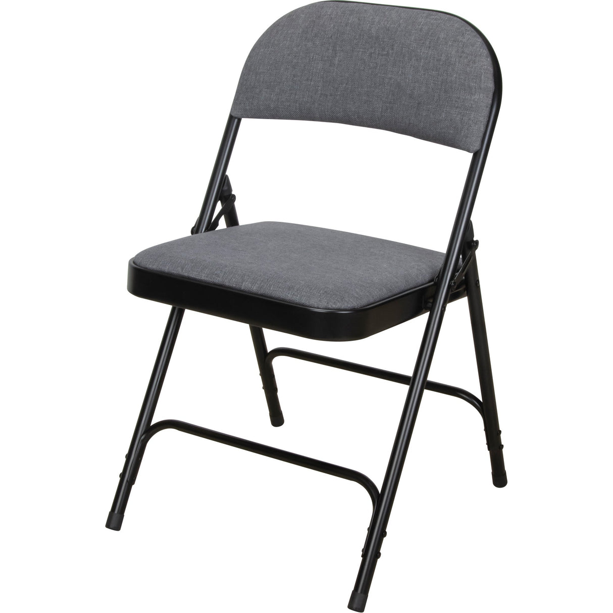 Deluxe Fabric Padded Folding Chair, Steel, Grey, 300 lbs. Weight Capacity