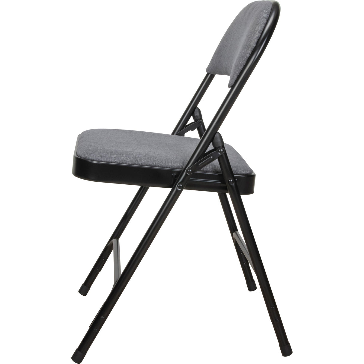 Deluxe Fabric Padded Folding Chair, Steel, Grey, 300 lbs. Weight Capacity