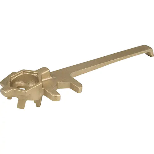 Deluxe Plug Wrenche, 1-1/4" Opening, 9" Handle, Non-sparking brass alloy