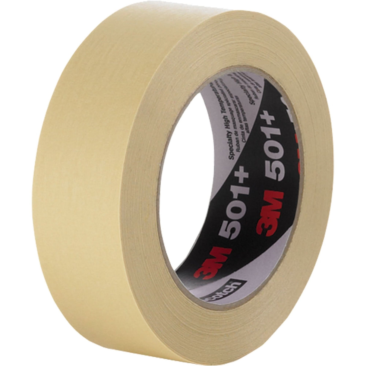 501+ High Temperature Masking Tape, 36 mm (1-1/2") x 55 m (180'), Tan