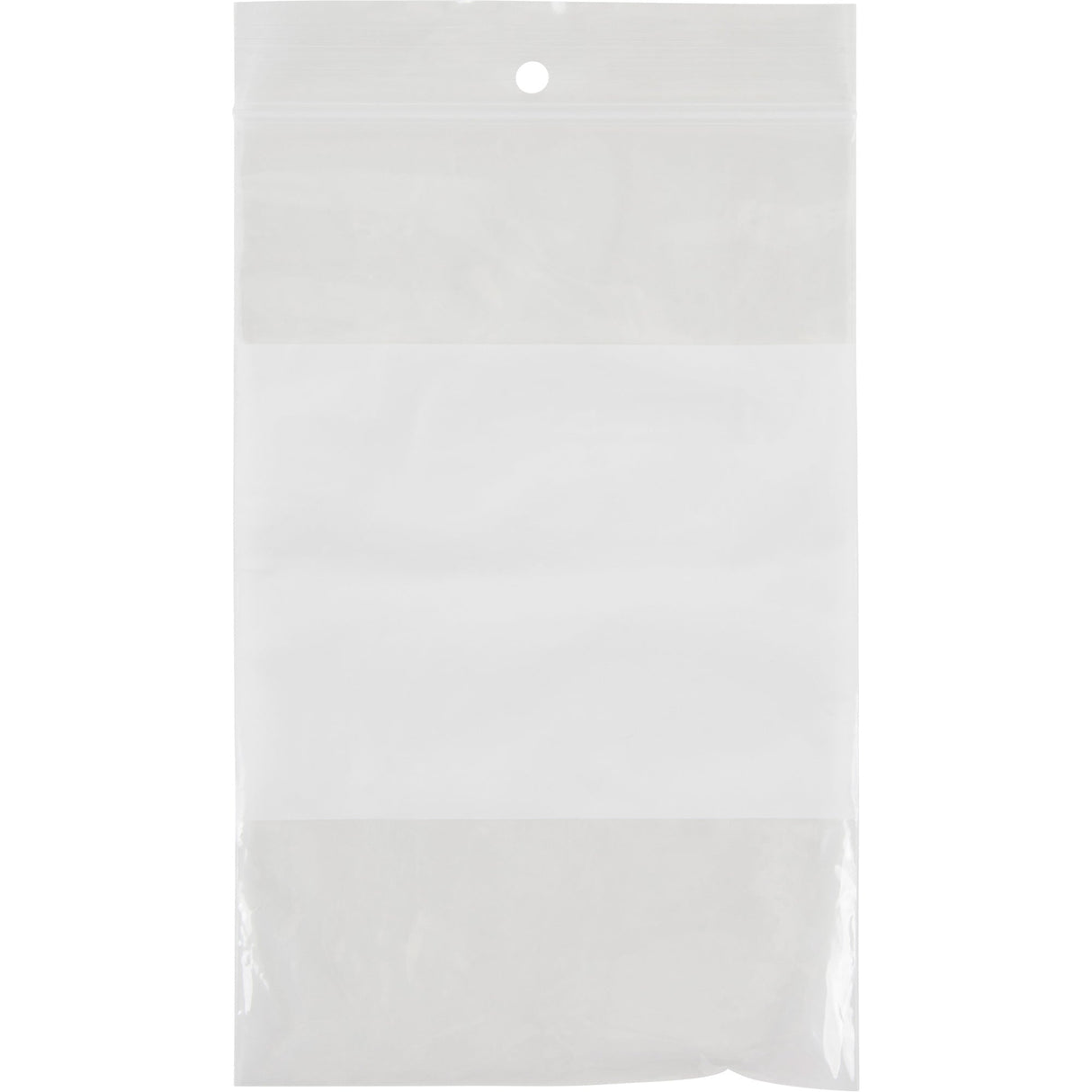 White Block Poly Bags, Reclosable, 6" x 4", 2 mils
