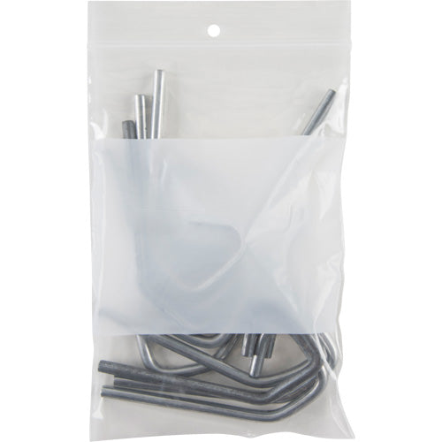 White Block Poly Bags, Reclosable, 6" x 4", 2 mils