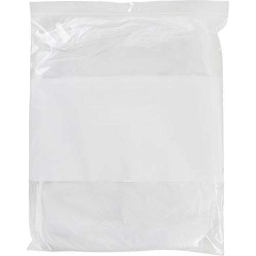 White Block Poly Bags, Reclosable, 15" x 12", 2 mils