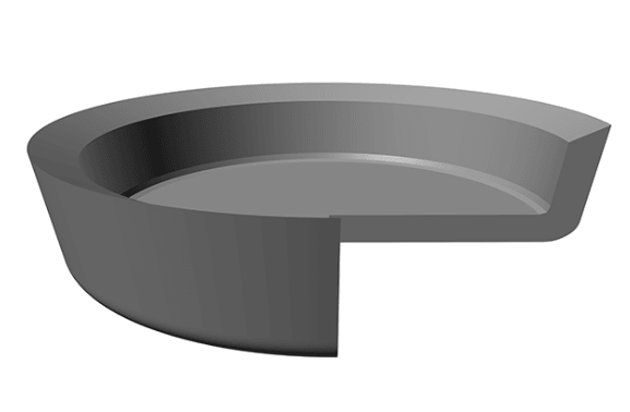 Piston Cup (CH) 2.000" x 0.500" (H) x 0.125" (TK) - Nitrile