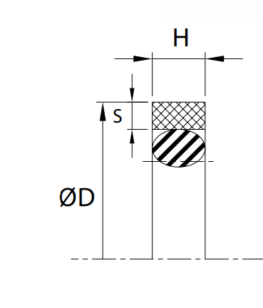 Piston Seal (C914) 4.500" x 3.908" x 0.312" - Nylon/Nitrile