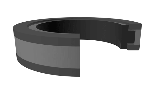 Piston Seal (CTS) 6.250" x 5.520" x 0.730" - PTFE/NYL/NBR