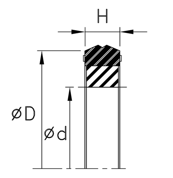 Piston Seals (BP) 1.500" x 1.250" x 0.165" - Polyurethane/Nitrile