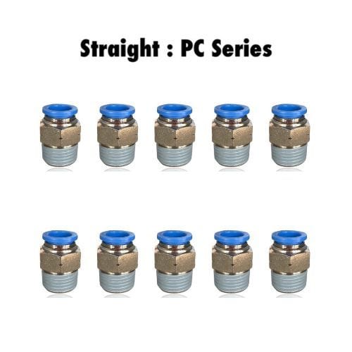 PC 08-N02 : Pneumatics-pro Male Straight Fittings Tube Size 8mm x Thread Size 1/4NPT PC08-N02 (BAG OF 10 PCS.)