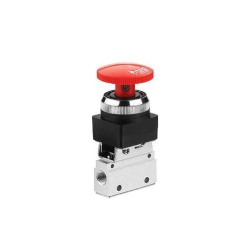MSV86321EB : Pneumatics-pro 3 Way (3/2) Emergency Button Manual Mechanical Valve