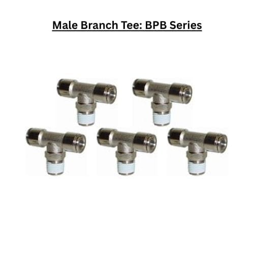 BPB1/4-N02 : Male Branch Tee Metal Push-in Fitting (BAG OF 5 PCS.)