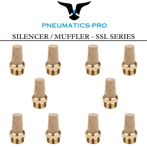 SSL-02 : SSL Brass Pneumatic Muffler 1/4" NPT / BSPT (BAG OF 10)
