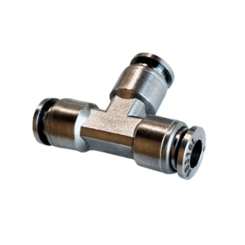 Stainless steel 316L 5/32" Union Tee Push-in Fitting (SPUT5/32)