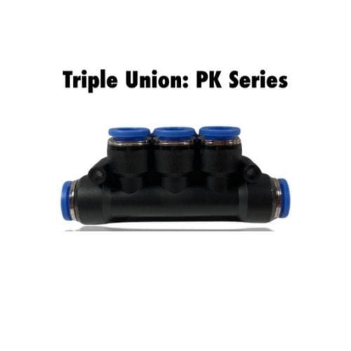 PK 8 : Pneumatics-pro Push-in Union Triple Branch Fittings Tube Size 8mm PK8