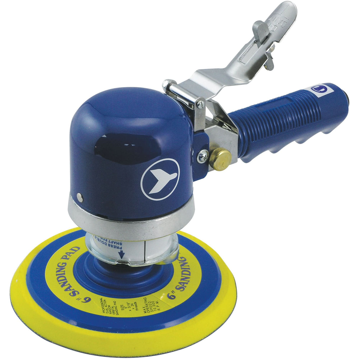 Heavy-Duty Dual-Action Quiet Random Orbit Sander, 6" Dia., 1/4" NPT Inlet, 10000 RPM