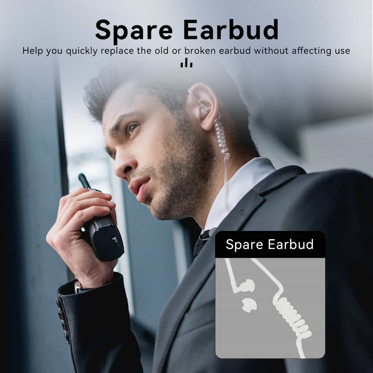 Retevis AI Noise-Canceling "Secret Service" Earpiece (for HD1/HD2/RT29/HA1UV)