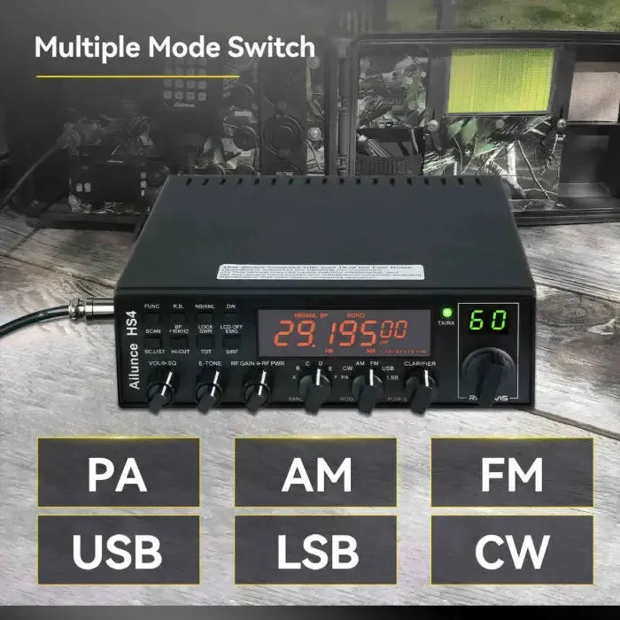 Retevis HS4 Radio mobile amateur 10 mètres (SSB/AM/FM/PA)