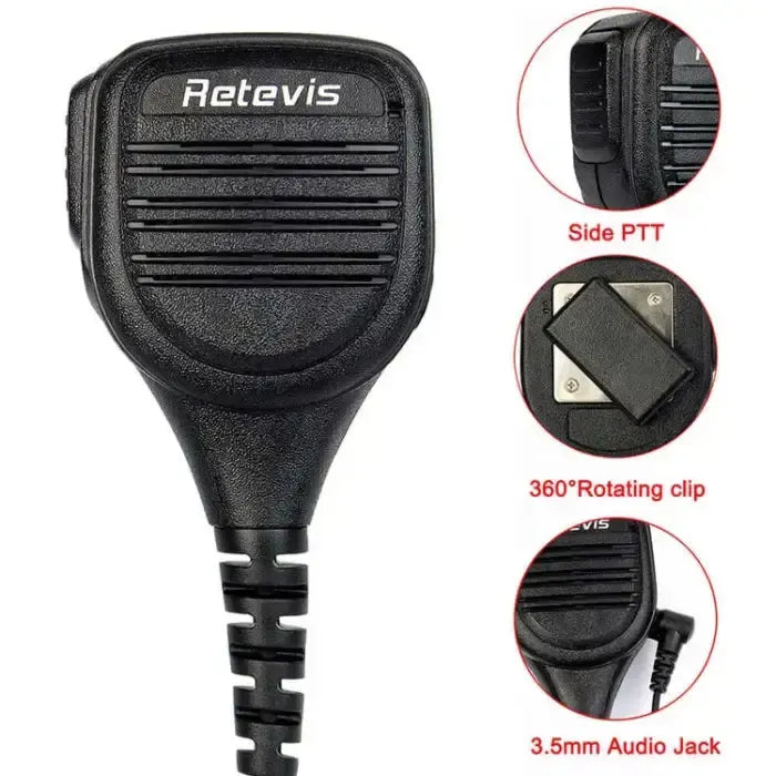 Microphone haut-parleur robuste Retevis RS-112 HK003 (étanche IP54, prise K1) - C9050A