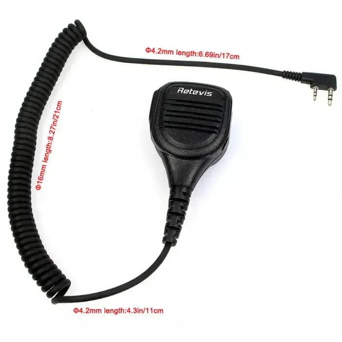 Microphone haut-parleur robuste Retevis RS-112 HK003 (étanche IP54, prise K1) - C9050A