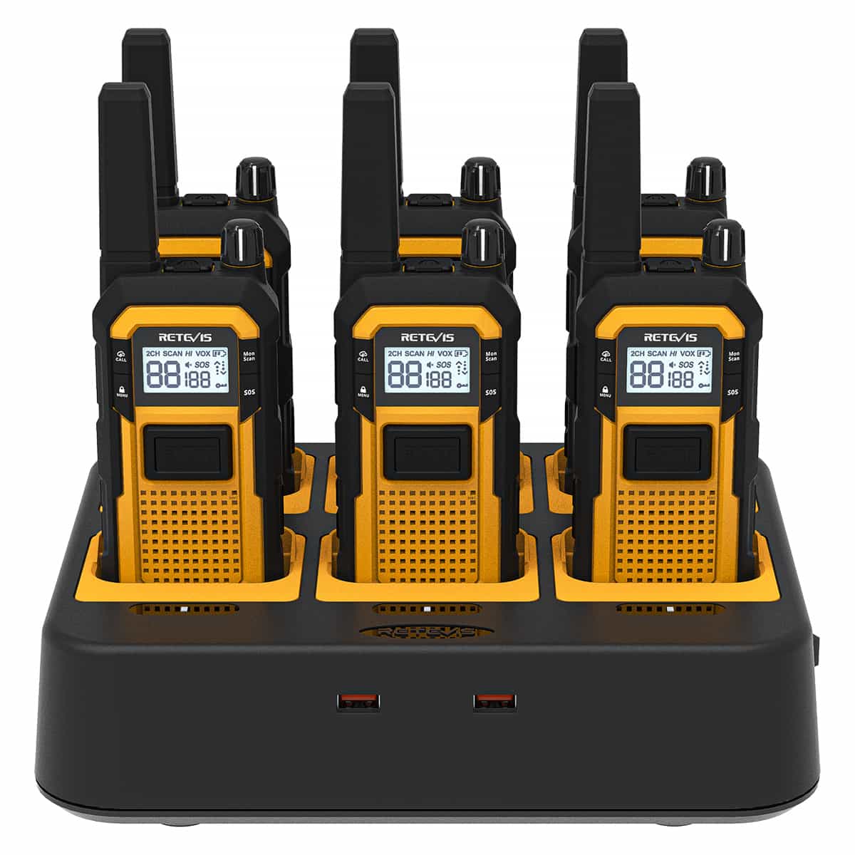 Radio Talkie-Walkie Retevis RB48 Robuste de Haute Qualité, Pleine Puissance, Sans Licence pour Chantier