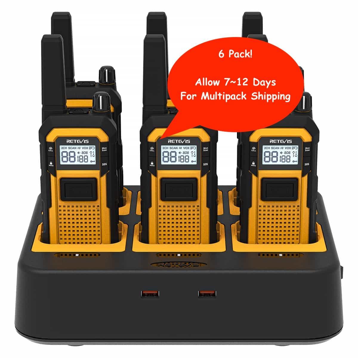 Radio Talkie-Walkie Retevis RB48 Robuste de Haute Qualité, Pleine Puissance, Sans Licence pour Chantier