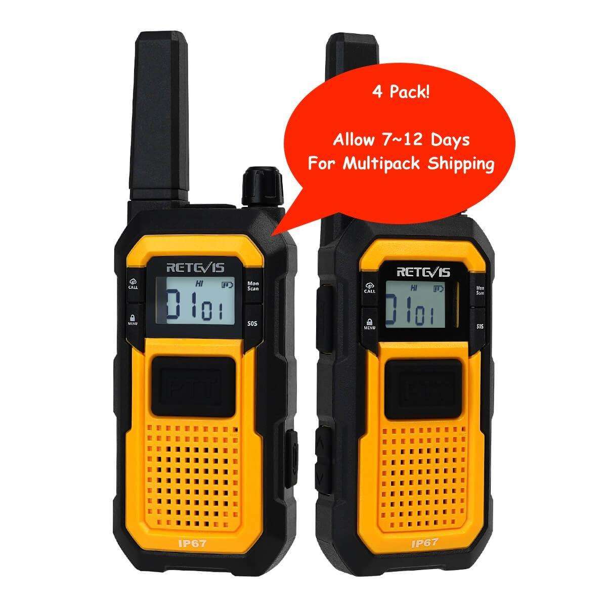 Radio Talkie-Walkie Retevis RB48 Robuste de Haute Qualité, Pleine Puissance, Sans Licence pour Chantier
