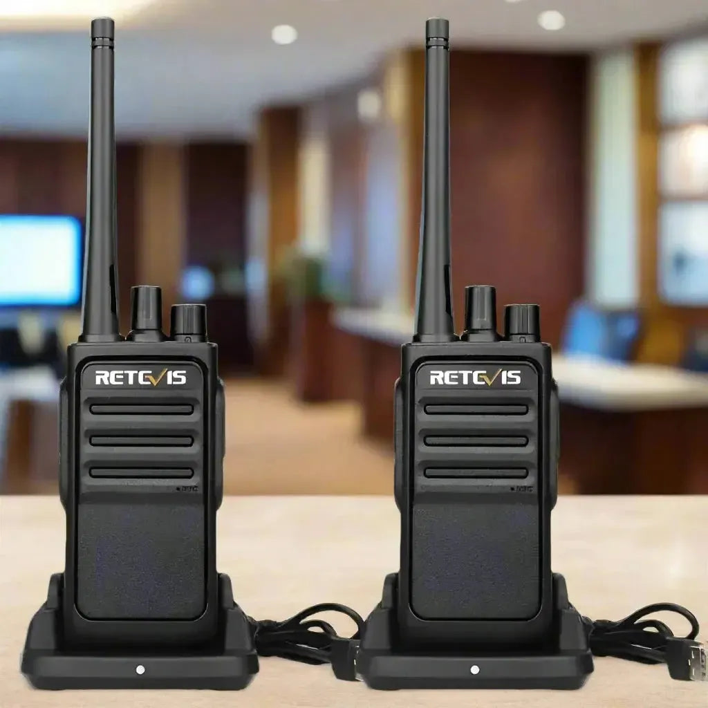 Lot de 2 radios bidirectionnelles Retevis RT17 Premium GMRS sans licence pour entreprises, hôtellerie, commerce de détail, restaurants