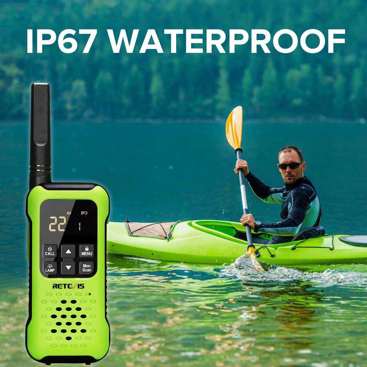Retevis RT49P 2W Radio GMRS Étanche (IP67) - Lot de 2