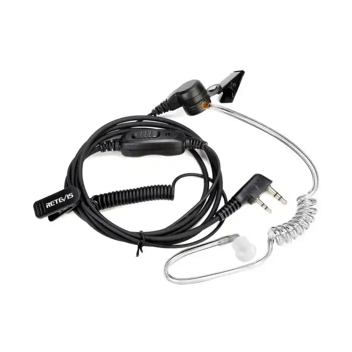 Microphone oreillette Ă tube acoustique Retevis Covert "Secret Service" (2 broches K1)