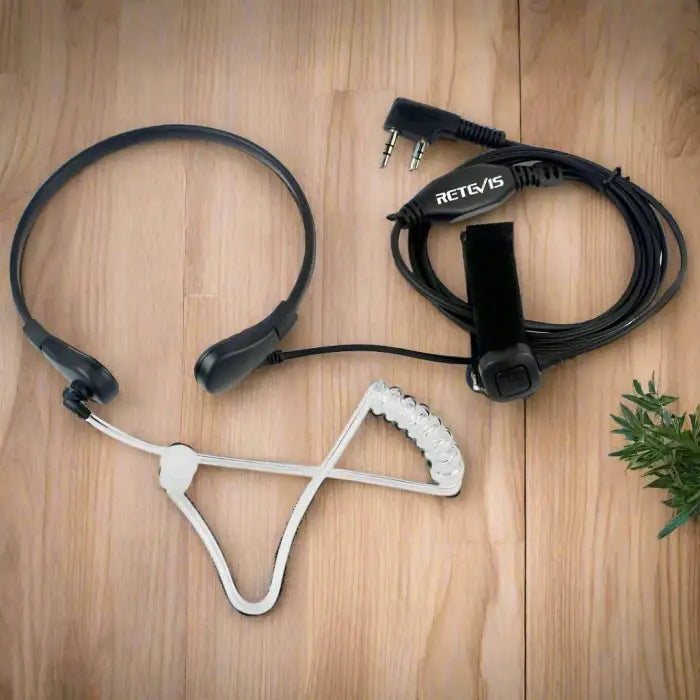 Retevis Throat Mic Covert Acoustic Tube Earpiece PTT Microphone