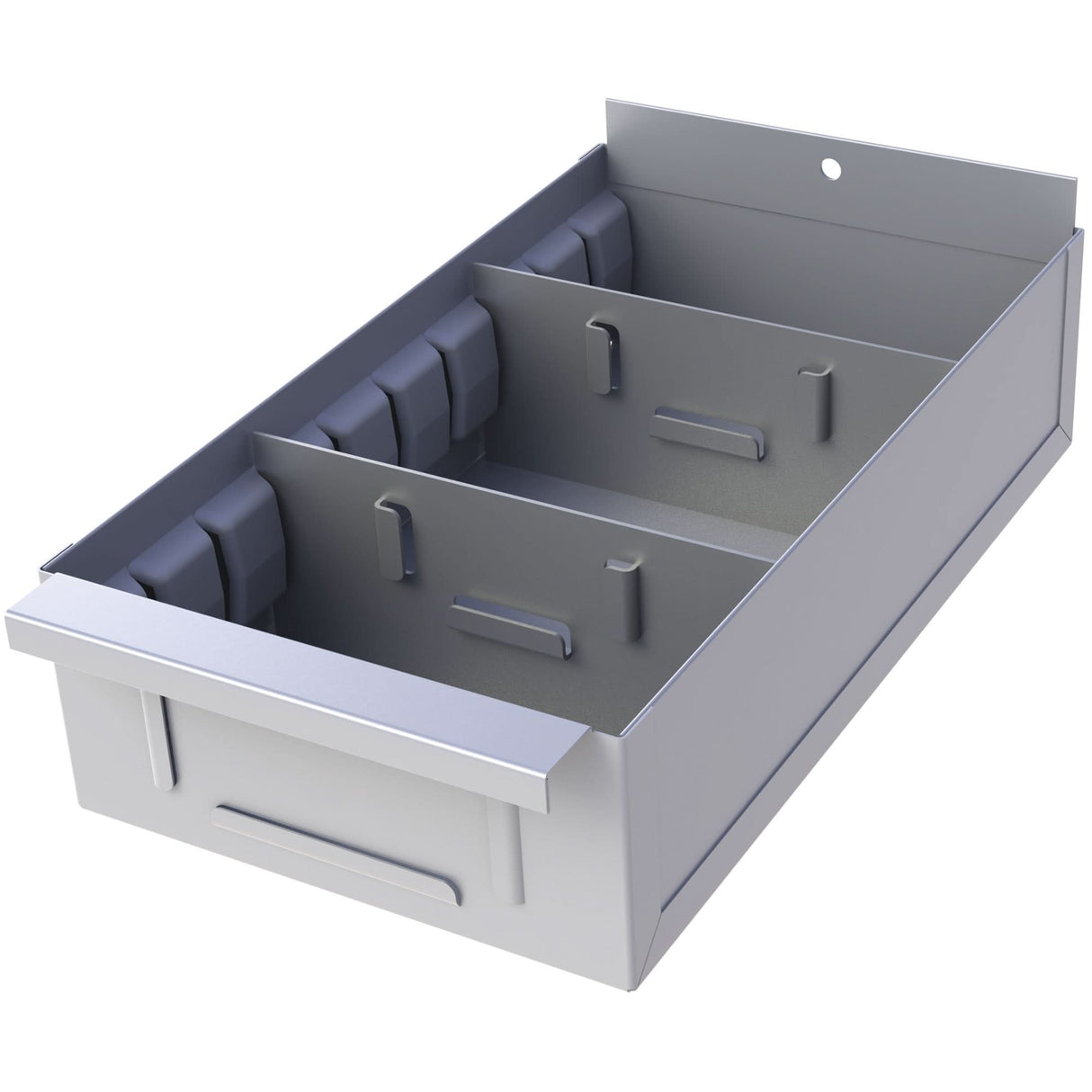 Interlok Boltless Shelving Shelf Box, Steel, 5-5/8" W x 15" D x 2-3/4" H, Light Grey
