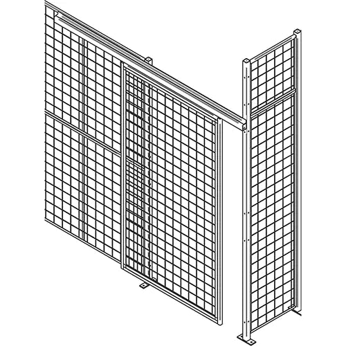 Standard-Duty Wire Mesh Partition Sliding Door, 4' W x 8' H