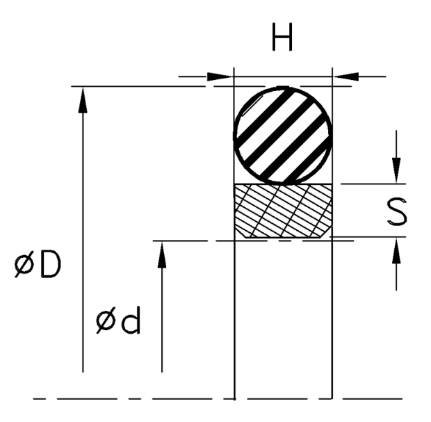 Rod Buffer Seal (R2B) 0.625" x 0.912" x 0.116" - BR.PTFE/NBR