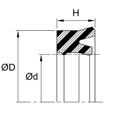 Rod U-Seal (RC) 32mm x 42mm x 7.3mm - Polyurethane