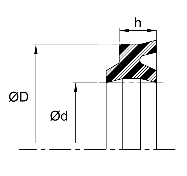 Rod Wiper (H) 1.500" x 1.875" x 0.212" - Polyurethane