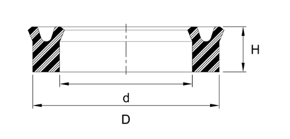 Rod/Piston U-Seal (A/N) 55mm x 75mm x 13mm - Nitrile